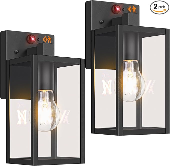 2-Pack Upgraded Motion Sensor Outdoor Wall Lights, 10.6” Small Dusk to Dawn by BringYouBrightFuture