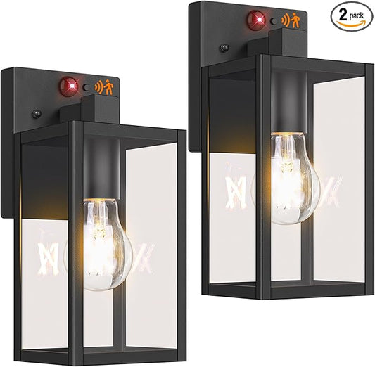 2-Pack Upgraded Motion Sensor Outdoor Wall Lights, 10.6” Small Dusk to Dawn by BringYouBrightFuture