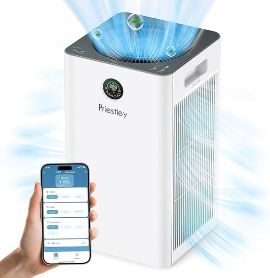 Priestley Air Purifiers for Home Large Room up to 1500 sq ft, Smart Control Air by Priestley
