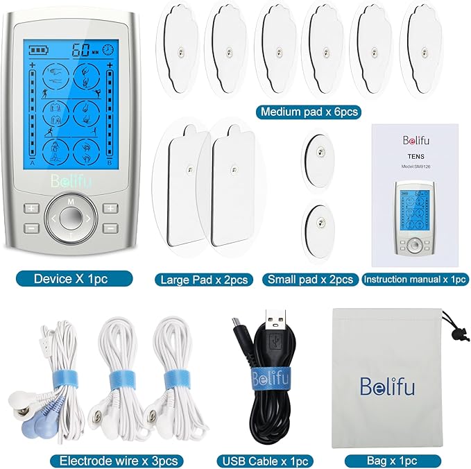 Belifu Dual Channel TENS EMS Unit 24 Modes Muscle Stimulator - Image 6