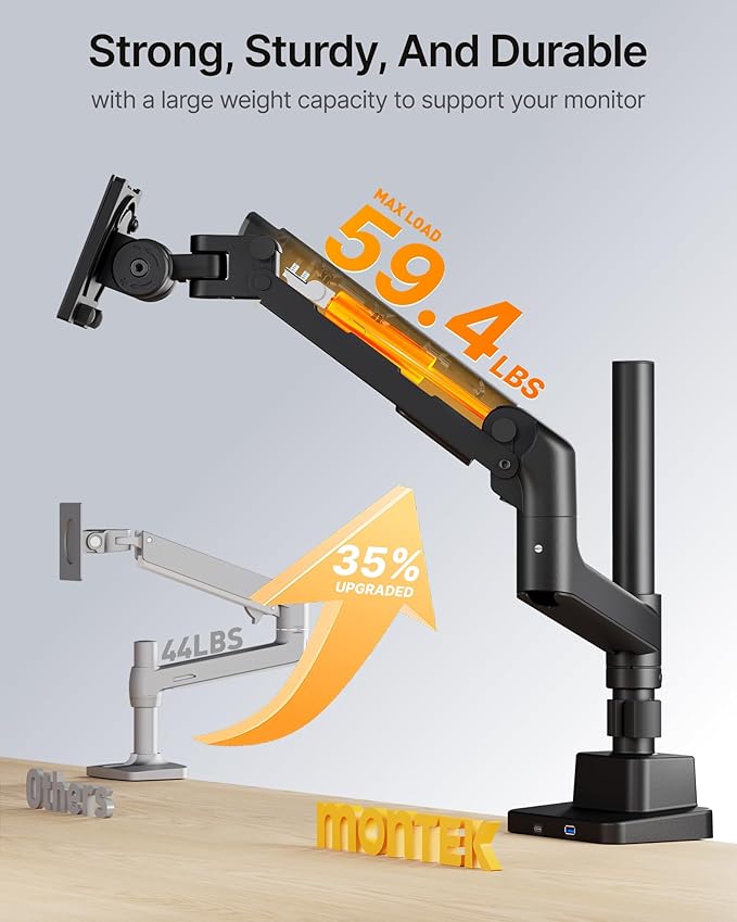 monTEK Heavy-Duty Single Monitor Arm - Image 3