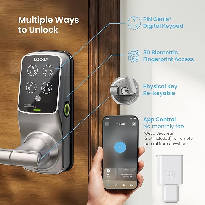Lockly Secure Plus Bluetooth Smart Door Lock, Keyless Entry - Image 3