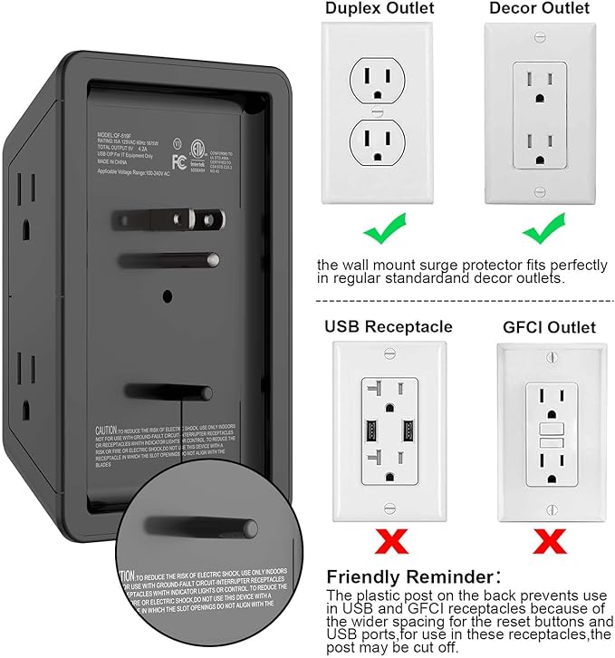Outlet Extender, Surge Protector Outlet - Image 6