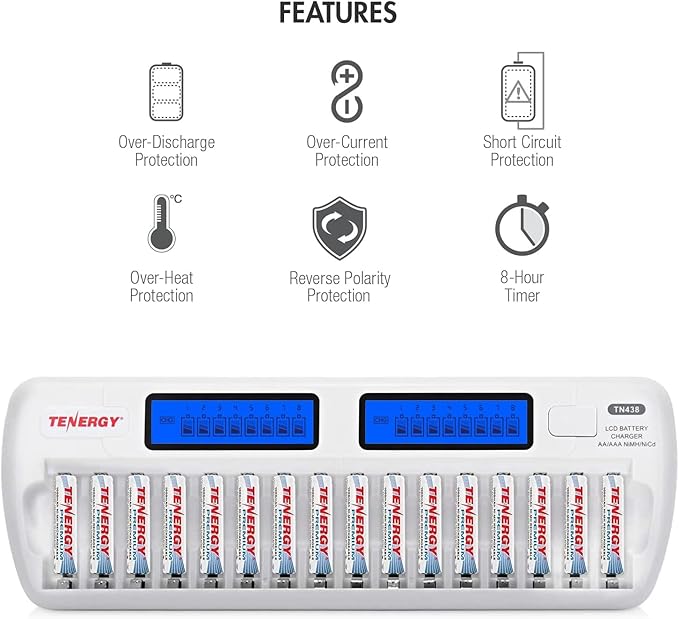 Tenergy TN438 16-Slot Smart Battery Charger - Image 9