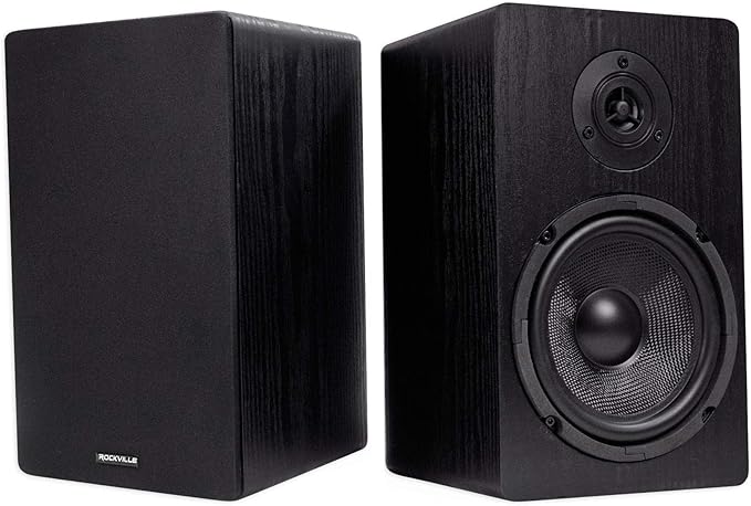 Rockville Pair RockShelf 64B V2 400W Black 6.5" Bookshelf Speakers, 4 Ohm by Rockville