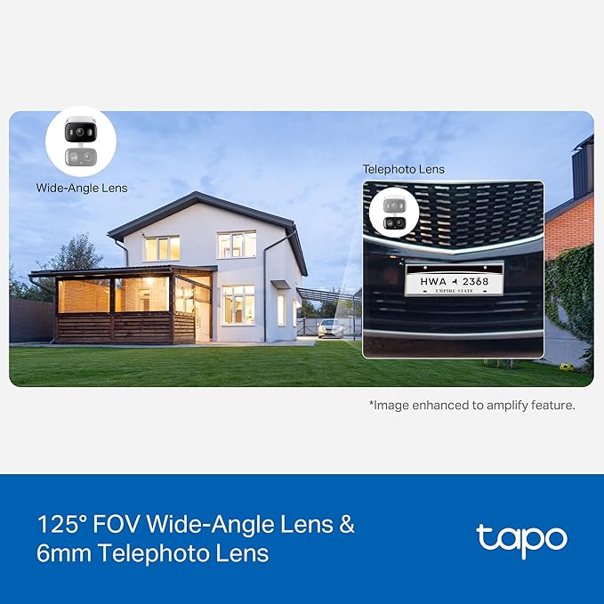 Tapo 2K 3MP Indoor/Outdoor Dual Lens Pan/Tilt Security Camera – 125° Wide-Angle - Image 3