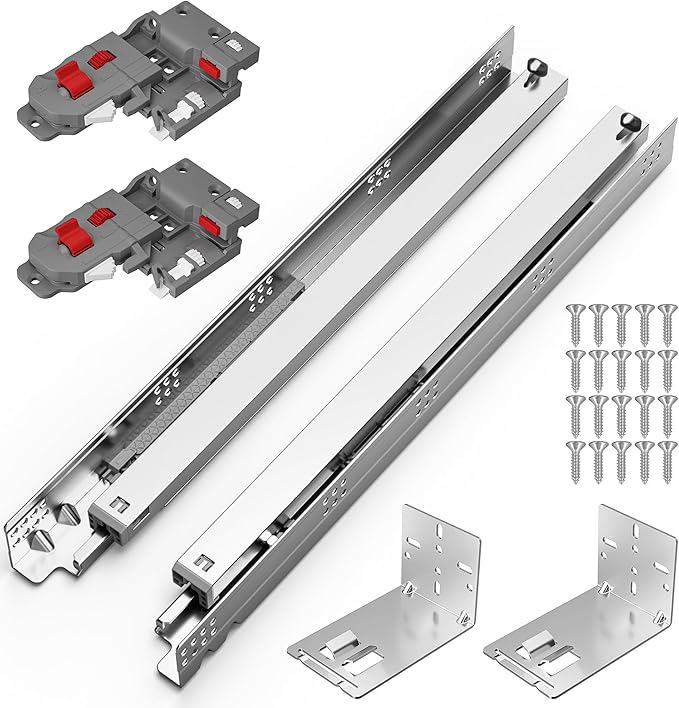 Chibery 12 15 18 21 Inch Undermount Soft Close Drawer Slides, Full Extension 3D by CHIBERY-US