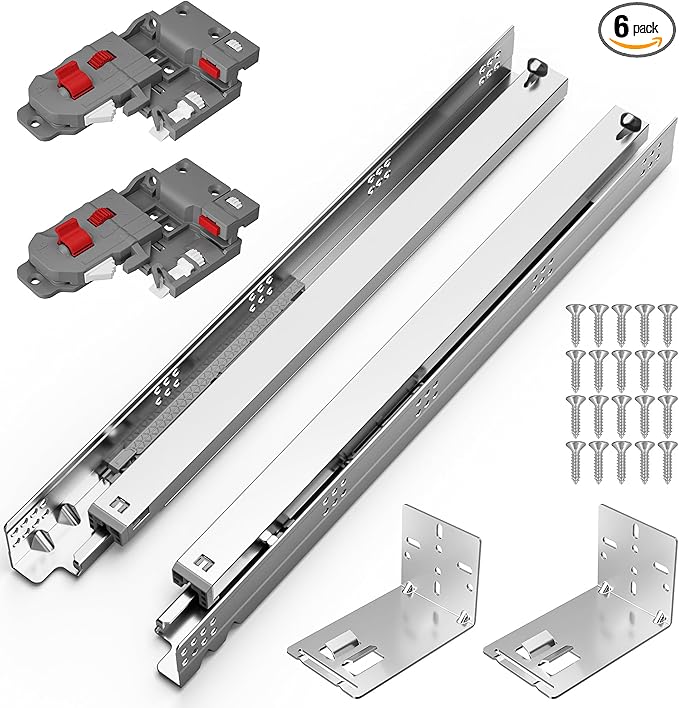 Chibery 12 15 18 21 Inch Undermount Soft Close Drawer Slides, Full Extension 3D by CHIBERY-US