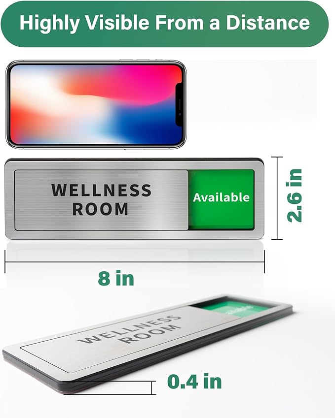 Restroom Sliding Door Signs Do Not Disturb, In Use/Available Slider Sign - Image 3