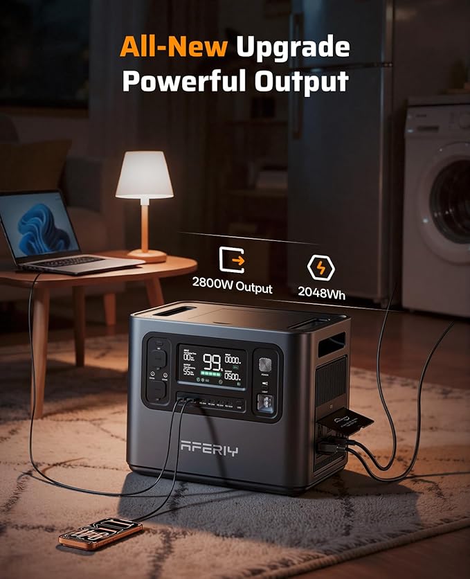 AFERIY P210 Portable Power Station 2400W, 2048Wh LiFePO4 Battery Generator - Image 3