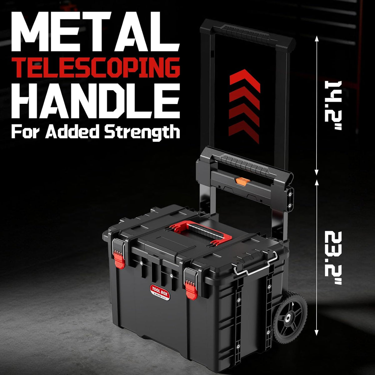jeko&jeko 3-piece rolling modular tool box system with showing dimensions