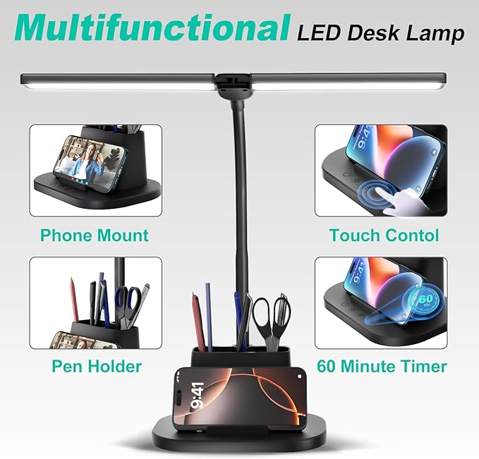 LED Desk Lamp, Eye-Caring Desk Light - Image 3