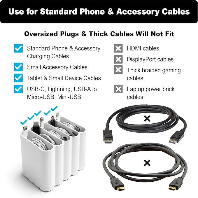Cable Management Organizer Cord Management, Durable Plastic Connectable Cable - Image 5
