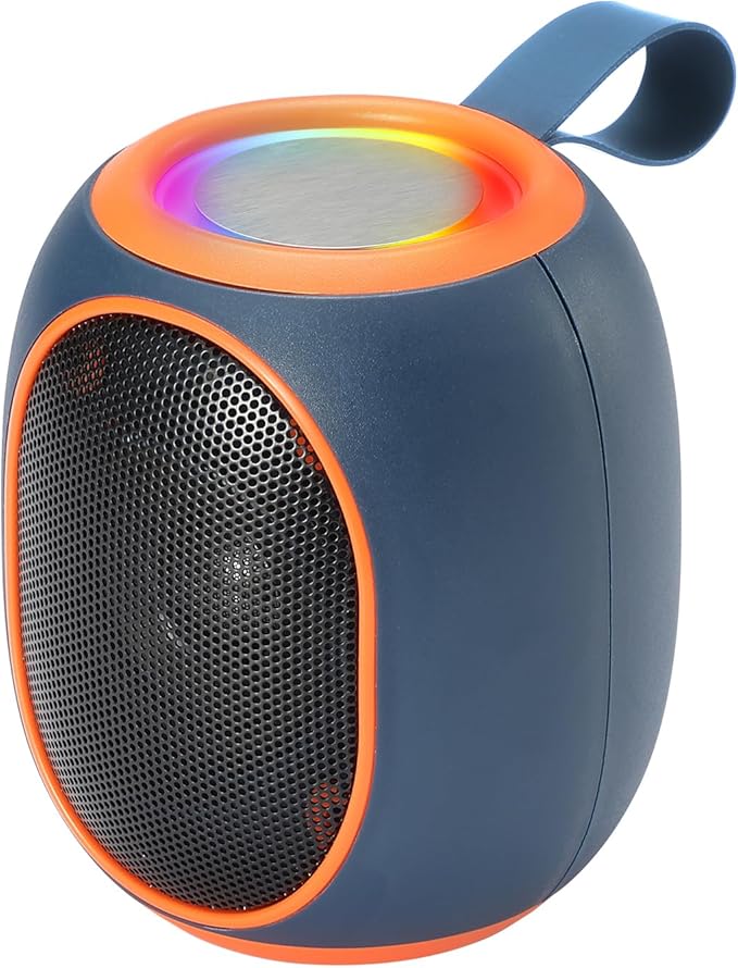 Portable Bluetooth Speaker – 8W HD audio quality, TWS stereo pairing, LED light by WSTER