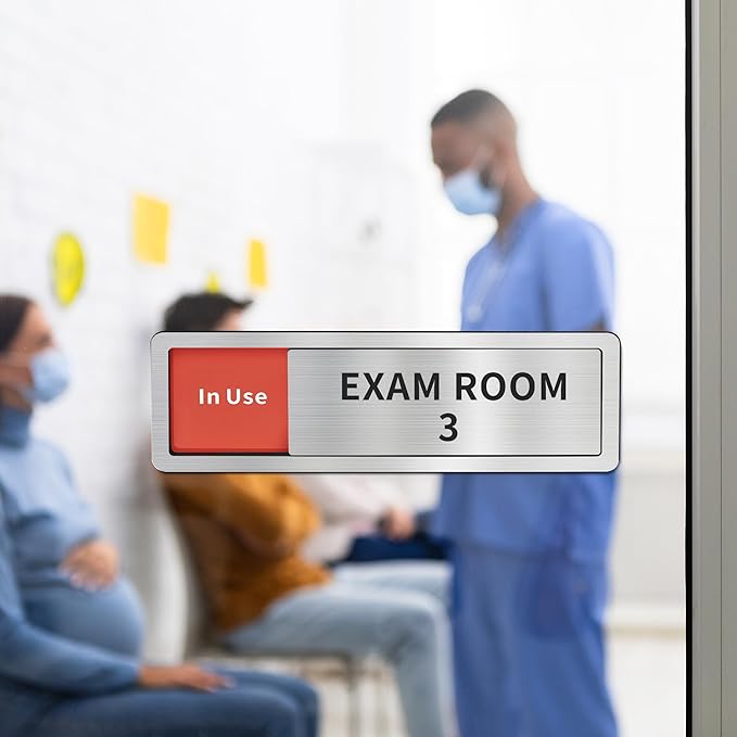 Exam Room Sign, Exam Room Numbers, In Use/Available Slider Door Signs - Image 5