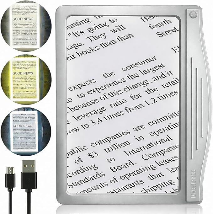MagniPros 5X Large Ultra Bright LED Page Magnifier by MagniPros