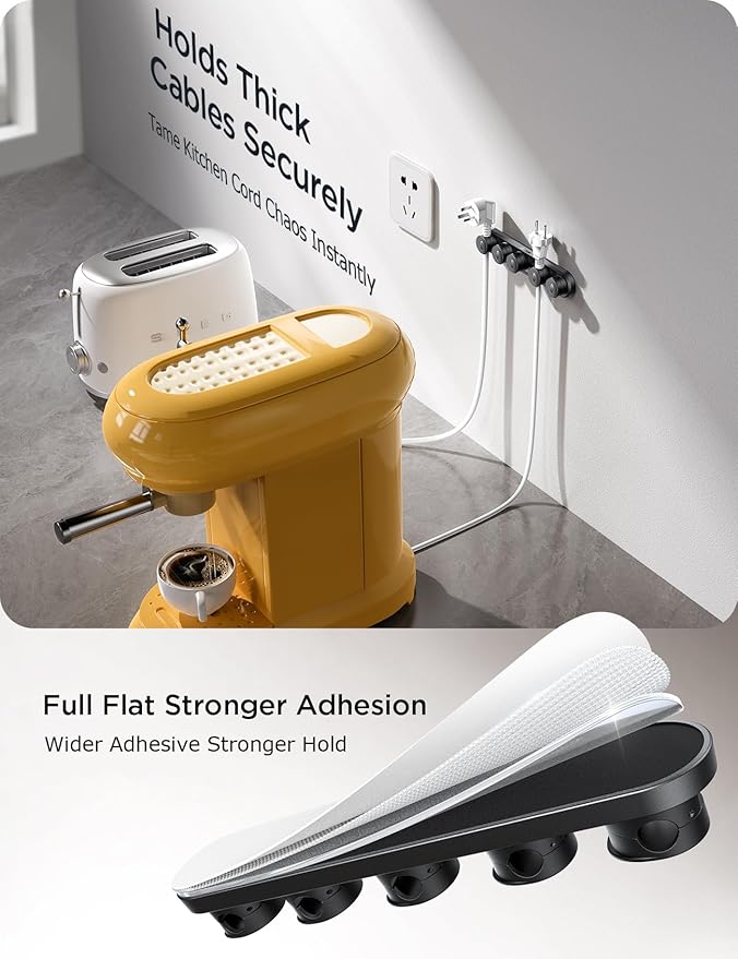 5-in-1 Magnetic Cord Organizer JOYROOM Cable Clips Under Desk Adhesive Cord - Image 5