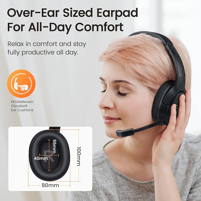 EKSA Wireless Headset with Mic for Work - Image 4