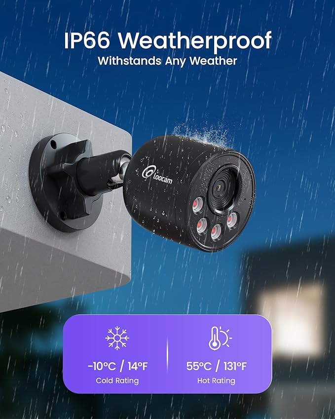 Loocam PoE Security Camera System 8MP 8CH NVR H.265+ 2TB HDD, Outdoor Indoor - Image 7