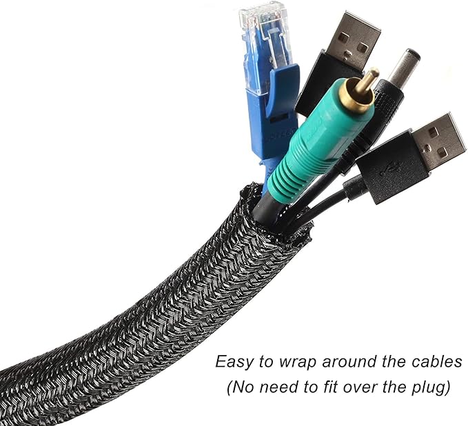QCSIW 1/4" x 100ft Black Cable Sleeve Protector - Image 8