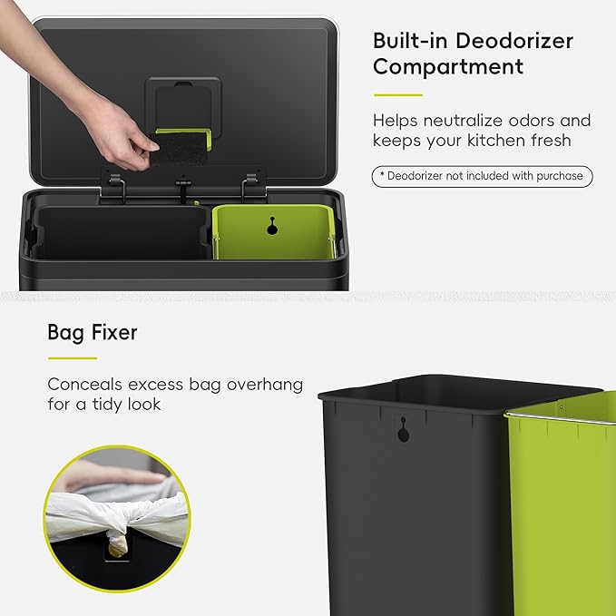 EKO EcoCasa II 36L+24L Dual Trash Can - Image 8