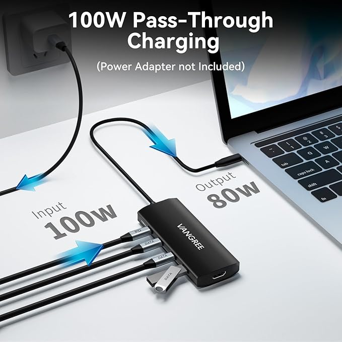USB C Hub 8 in 1 Multiport Adapter, 3 USB 3.2 Gen 2 Ports - Image 4