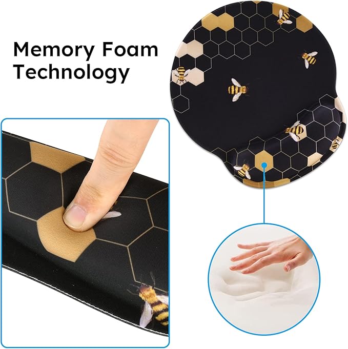 iCasso Desk Mat, Gaming Mouse Pad Wrist Support Set, 4in1 XXL Large Mousepad + - Image 8