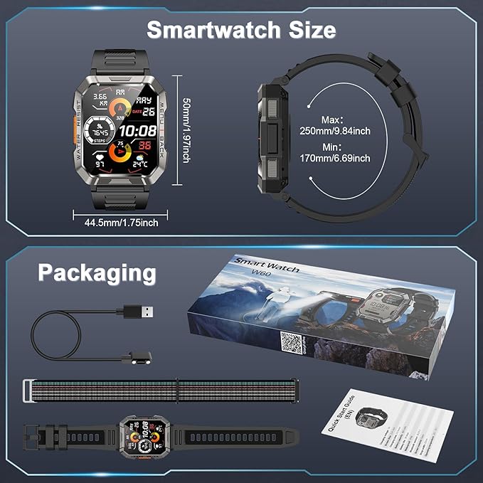Military Smart Watch for Men, Outdoor Sports Smartwatch - Image 7