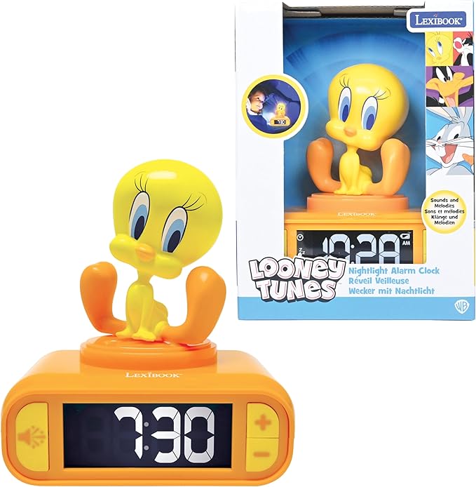 LEXiBOOK, Tweety Night Light Alarm Clock, Sounds and Melodies, Backlit LCD by Lexibook