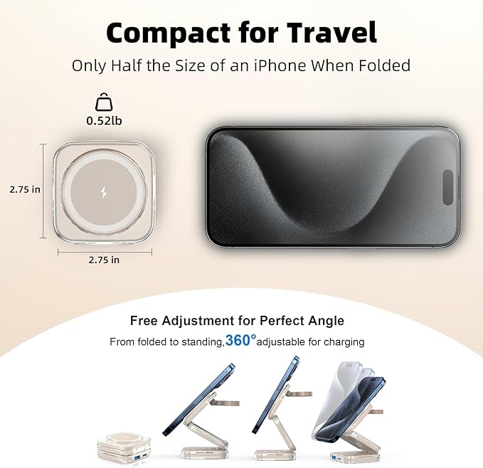 5-in-1 Wireless Charger for MagSafe, AC ISLAND Portable Travel Charging Station - Image 5