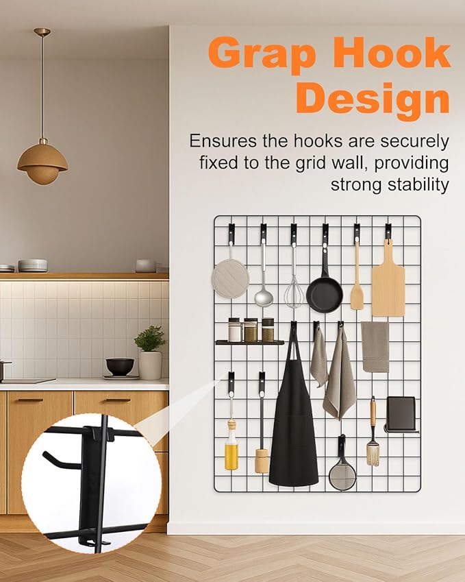 Alffun 50 Pack Gridwall Hooks, 6 Inch Metal Display Hanging Hooks, Heavy Duty - Image 5