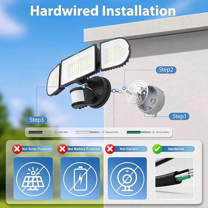 150W Motion Sensor Lights Outdoor - Image 2