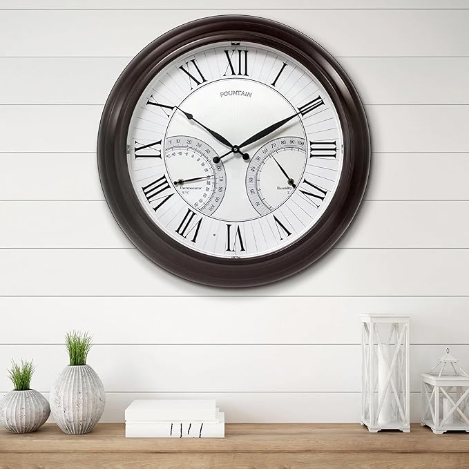 FOUNTAIN DESIGNS 24" Jameson in/Outdoor Lighted Clock, Self-Illuminated - Image 7