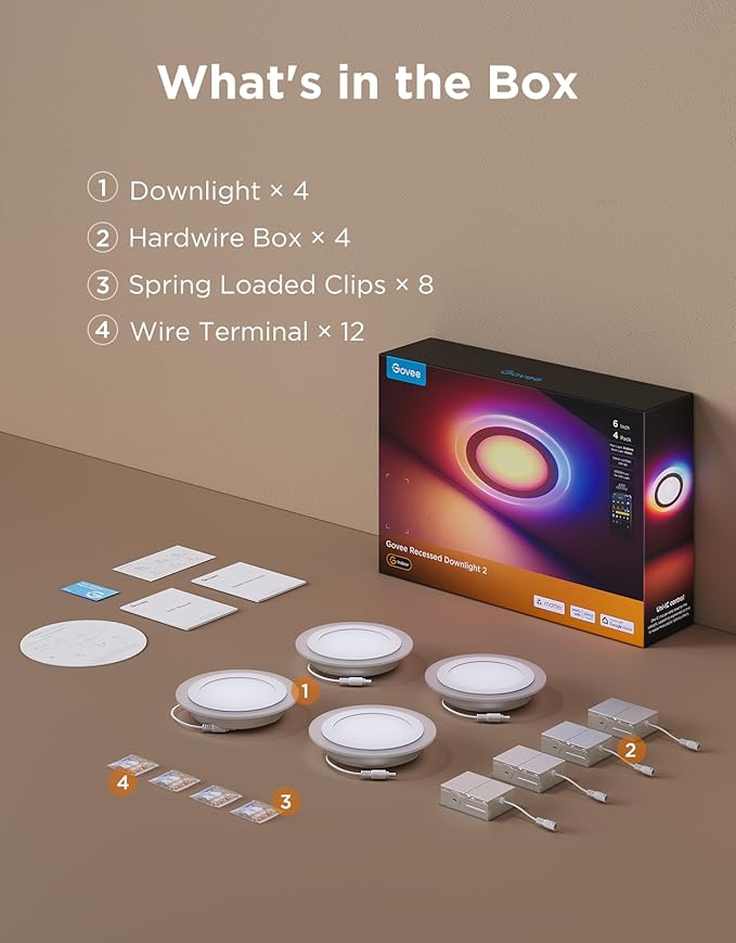 Govee Smart Recessed Lighting 6 Inch, Matter RGBIC LED Recessed Light Work - Image 9