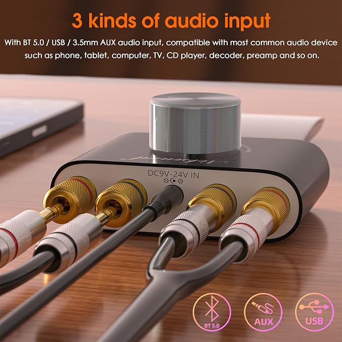 Nobsound Mini Bluetooth 5.0 Power Amplifier, Stereo Hi-Fi Digital Amp 2.0 - Image 3