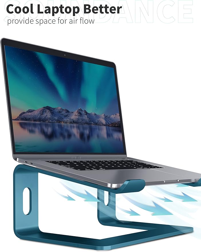 SOUNDANCE Laptop Stand, Aluminum Computer Riser, Ergonomic Laptops Elevator - Image 4