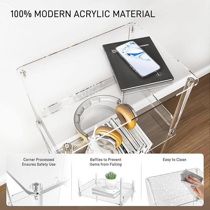 HMYHUM Acrylic Printer Stand, 3 Tier Clear Printer Cart - Image 5