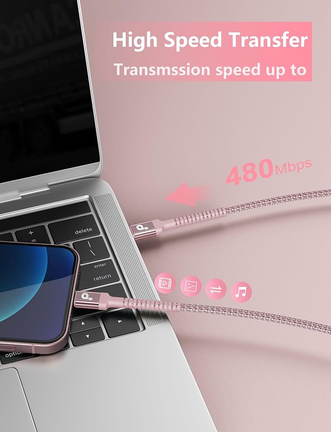 USBC Cable 10FT, Nylon Braided USB C to USB C iPhone Charger Cord Compatible - Image 4