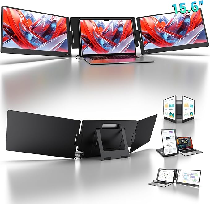 KYY 15.6" Laptop Screen Extender, 1080P FHD IPS Portable Monitor, One Cable by KYYTechBringYourLifeMoreConvenientandBrilliant