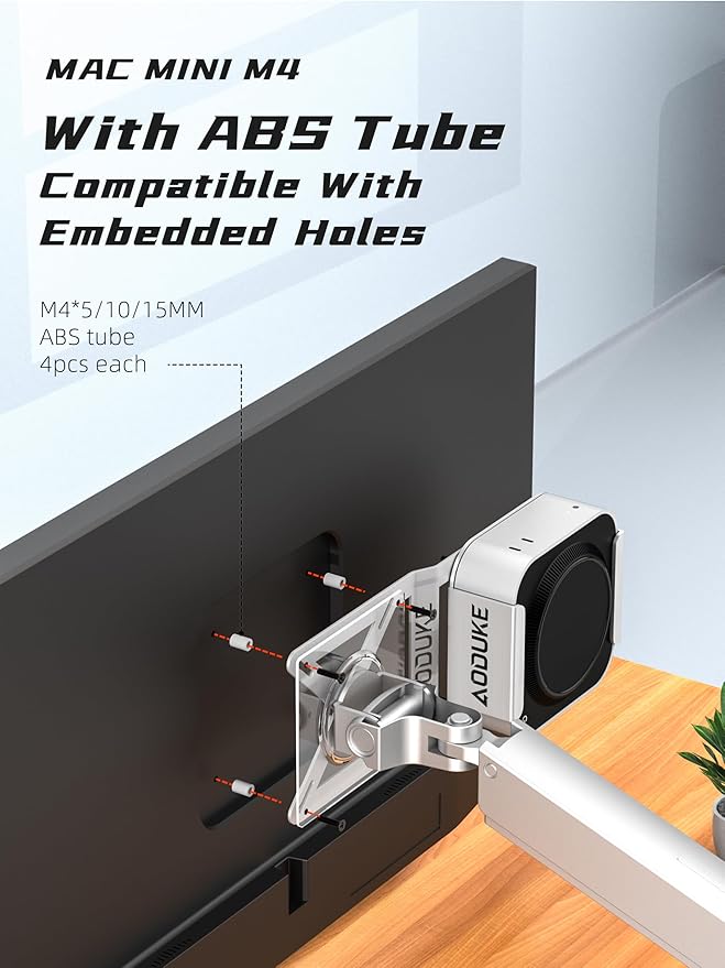 AODUKE Aluminum Alloy Mac mini M4 VESA Bracket, Mac mini 2024 Dock Stand - Image 7