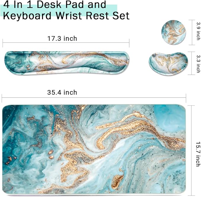Keyboard Mouse Pad Set, Extended Mouse Pad+Keyboard Wrist Rest Support - Image 2