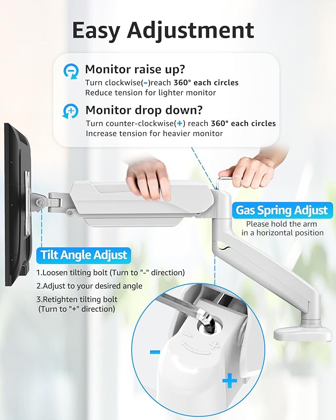 MOUNTUP Single Monitor Desk Mount Holds Screen up to 32 inch, Height Adjustable - Image 2