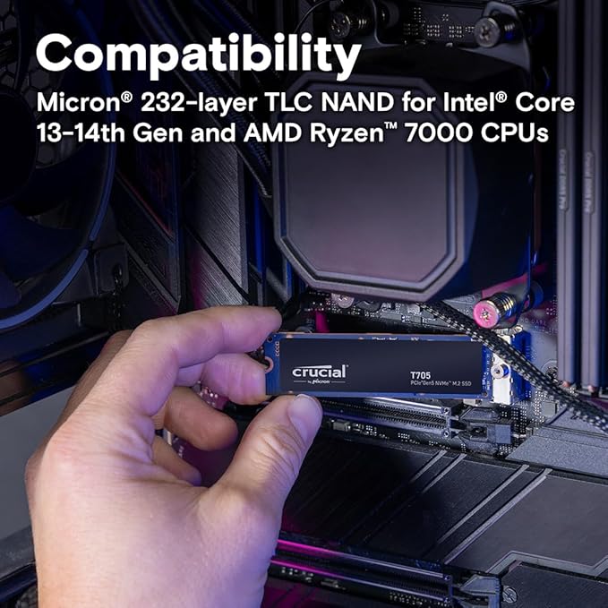 Crucial T705 PCIe Gen5 NVMe 4TB SSD, TLC NAND, Intel & Ryzen Compatible - Image 5