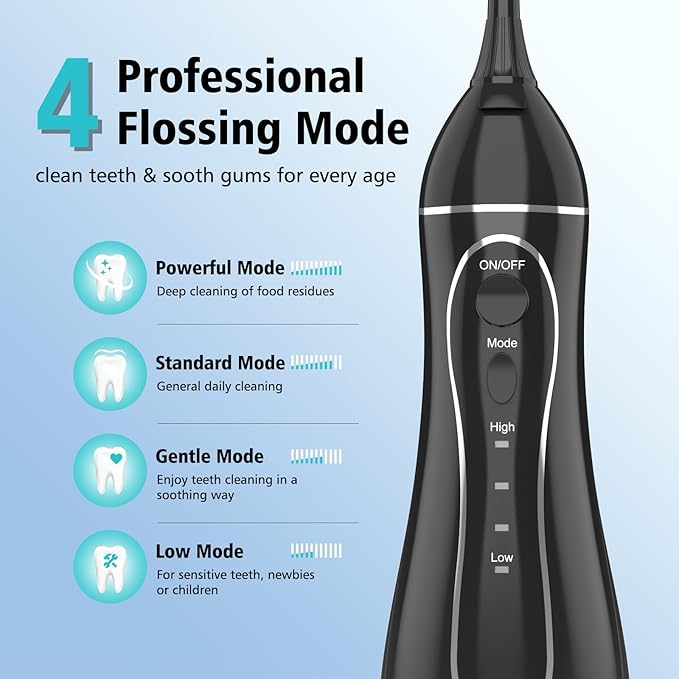 Leominor Water Flosser Pick for Teeth, 300ML Portable Oral Irrigator Upgraded - Image 2