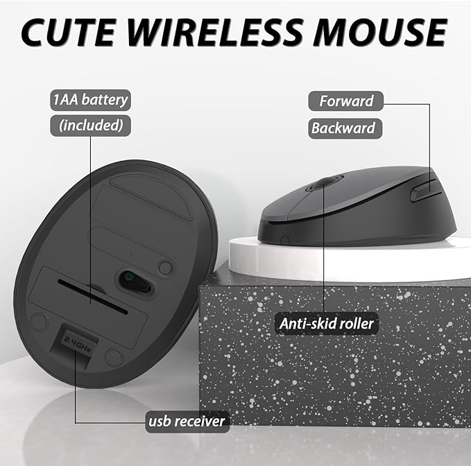 Wireless Keyboard and Mouse, KOOTOP Cute Keyboard and Mouse, 2.4G Wireless - Image 6