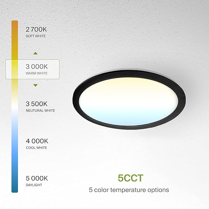 ASD 4 Pack 11/12 Inch LED Recessed Lighting 24W, 5 CCT 2700K-5000K CRI90+ - Image 6