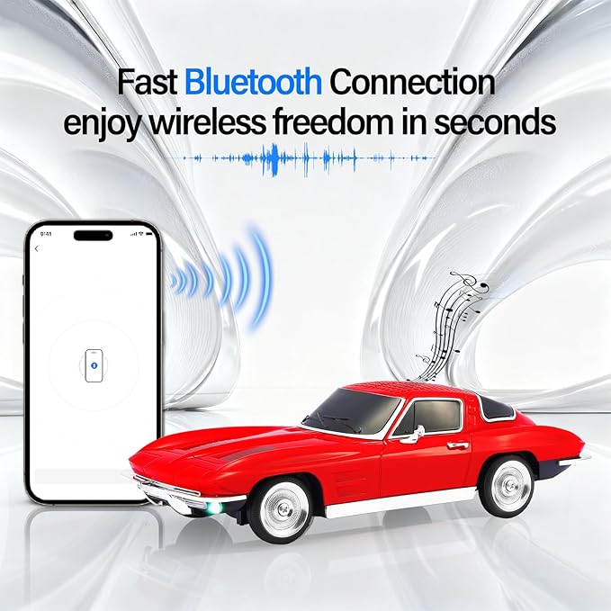 WSTER Retro American Style car Bluetooth Speaker, Portable Wireless Outdoor - Image 2