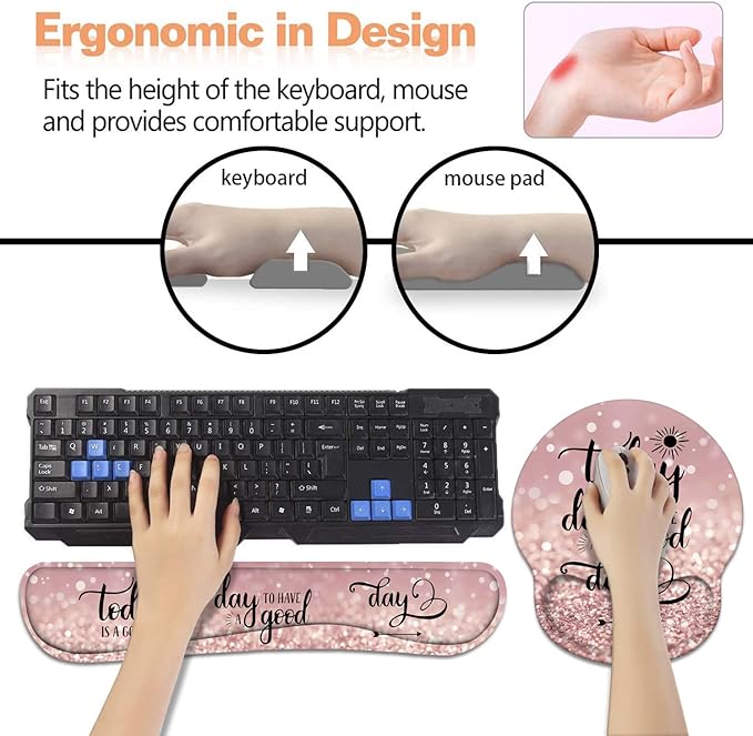 Keyboard Wrist Rest + Mouse Pad Wrist Support Set - Image 3