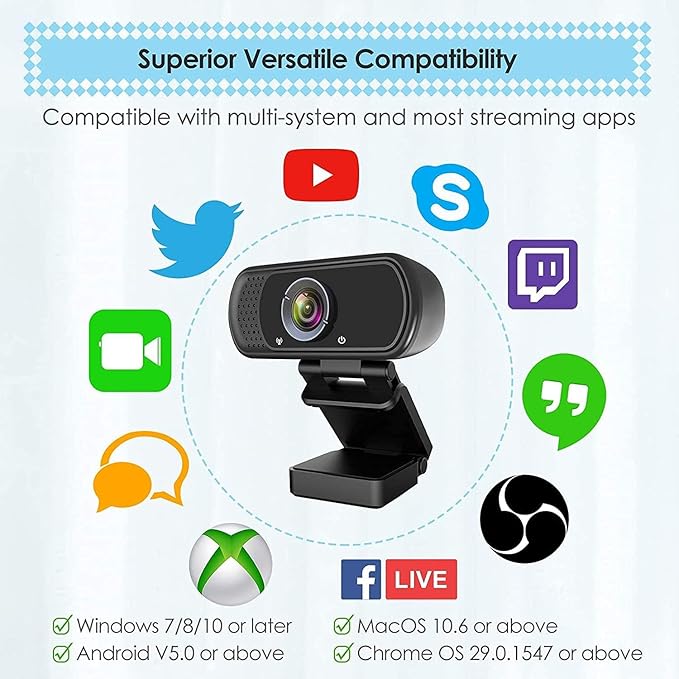 USB C Webcam for Switch 2 / PC: 1080P HD Web Cam - Image 6