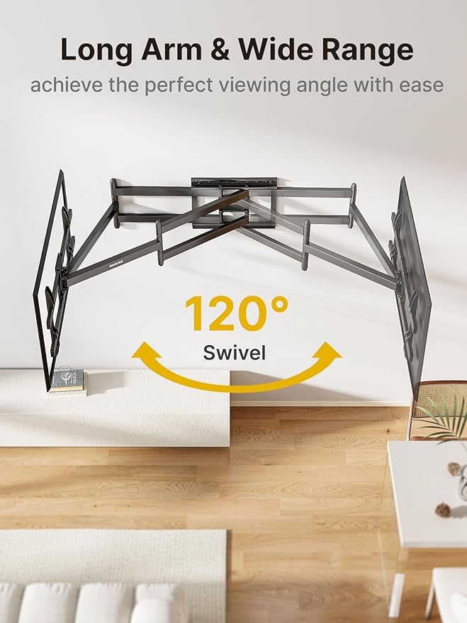 monTEK Long Arm TV Wall Mount for Most 43-90 Inch TVs, 42.5 Inch Long Extension - Image 4